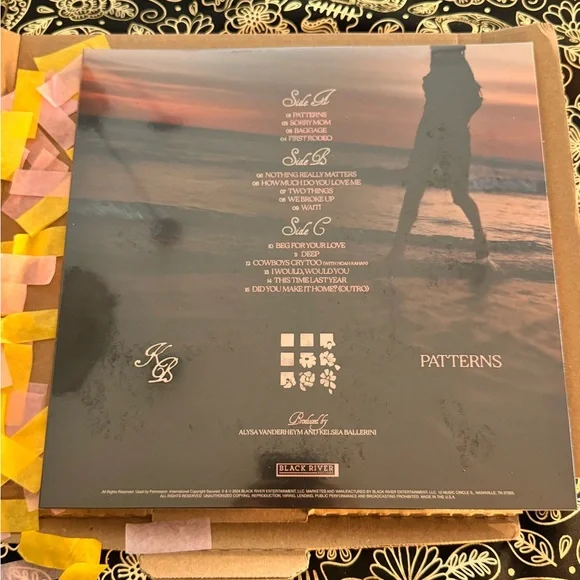 Signed Vinyl Kelsea Ballerini Patterns Album (Saturn & Moon) w/ Concert Confetti - Picture 2 of 3